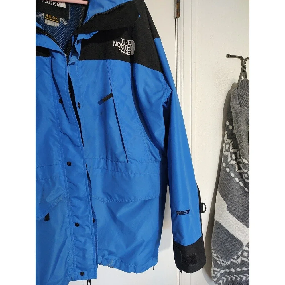 THE NORTH FACE Men Blue Black Mountain Gore-Tex Parka Jacket Sz L Outdoor Coat